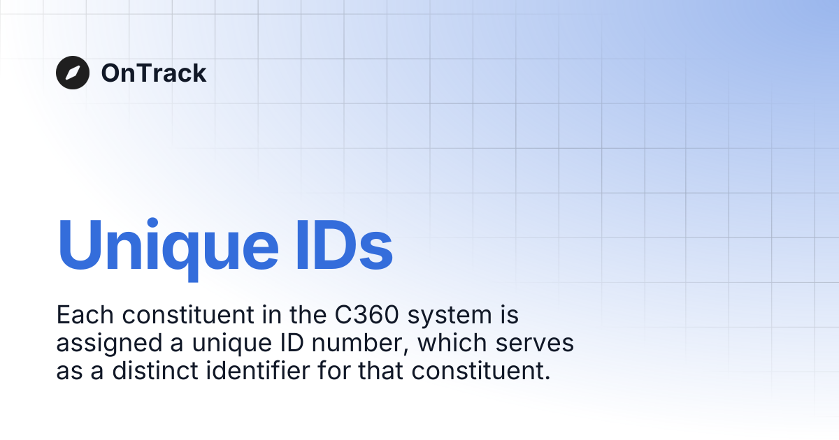 Unique IDs | OnTrack