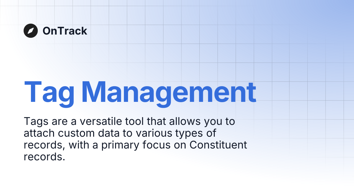 Tag Management | OnTrack